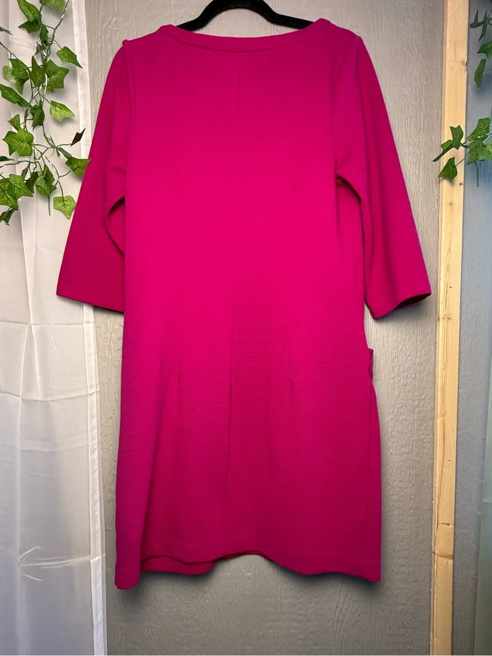 Boden Hot Pink Cornelia Ottoman Ribbed Knit Dress Pockets Size 10R‎